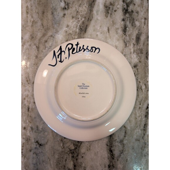 VINTAGE SARAH PETERSON RAINBOW TROUT SERVING PLATE 9” SIGNED CARLISLE HARTSTONE - Picture 2 of 6